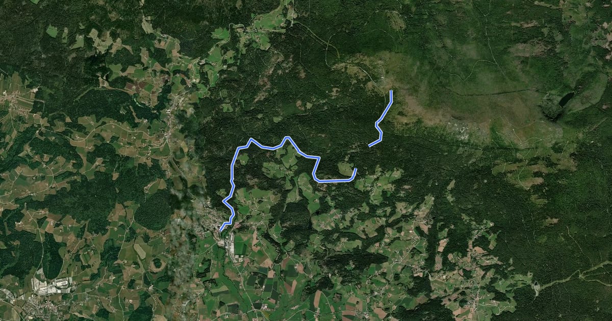 Маршрут Goldsteig Zuweg Nr.23, Neureichenau - Dreisessel на спутниковом снимке