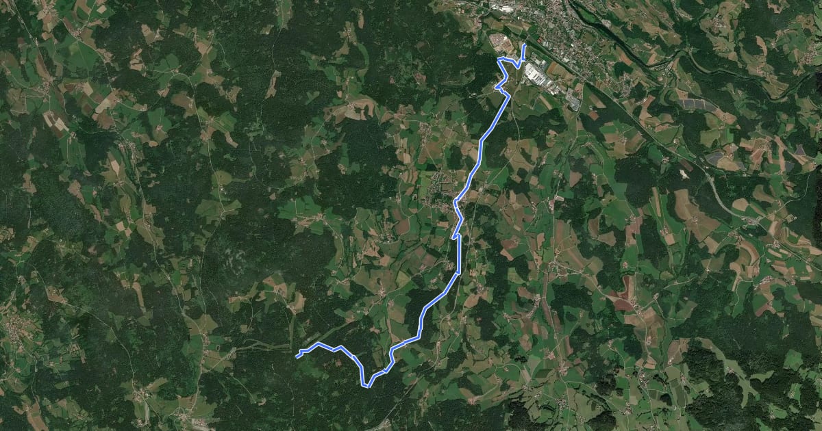 Маршрут Goldsteig Zuweg Nr.28 Viechtach → Pröller на спутниковом снимке