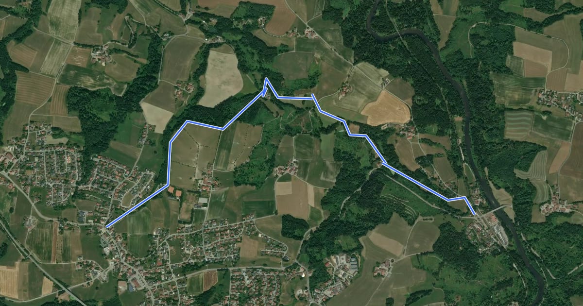Маршрут Goldsteig Zuweg Nr.34 Ruderting - Fischhaus на спутниковом снимке