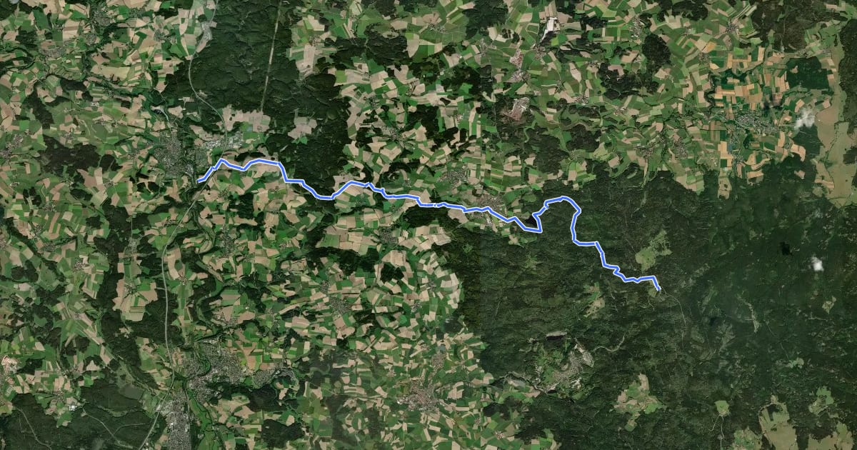 Маршрут Goldsteig Zuweg Nr.4 Silberhütte → Plössberg → Neuhaus на спутниковом снимке