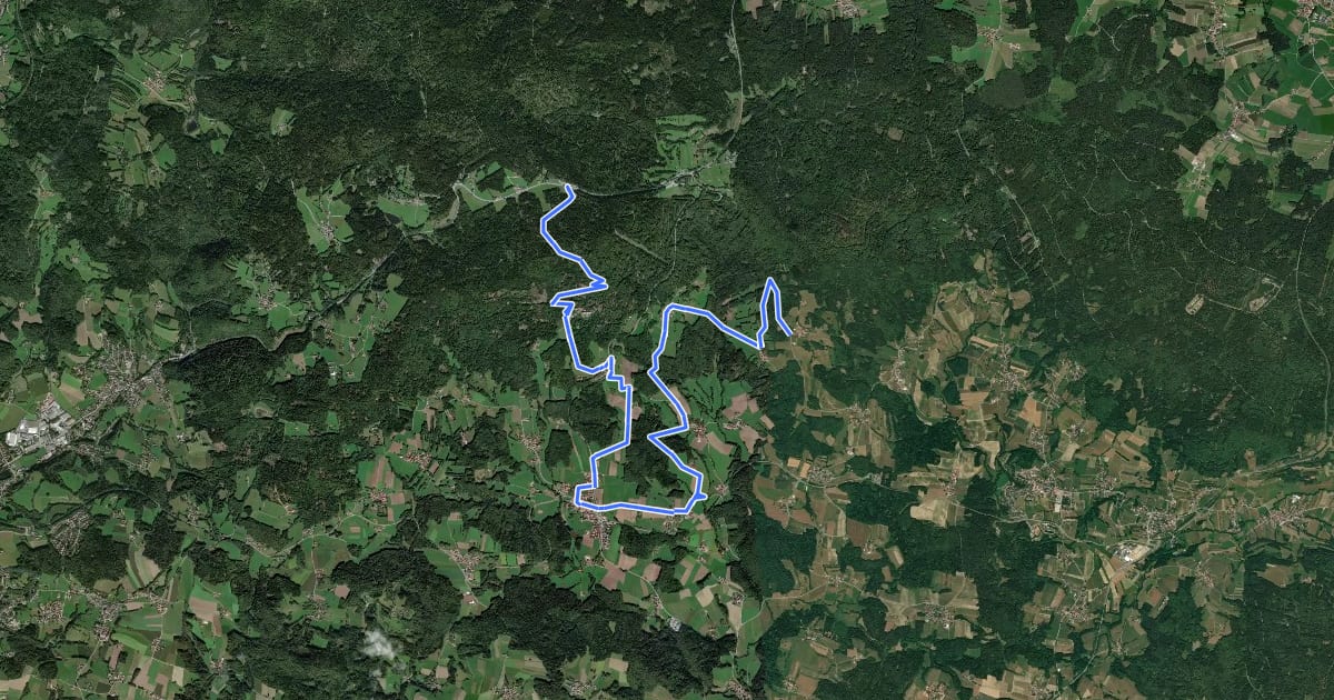 Маршрут Goldsteig Zuweg Nr.40 Russelabsatz → Datting на спутниковом снимке