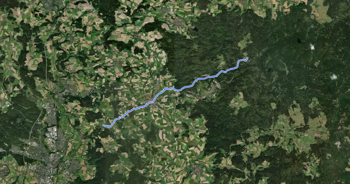 Маршрут Goldsteig Zuweg Nr.5 Silberhütte → Wilchenreuth на спутниковом снимке