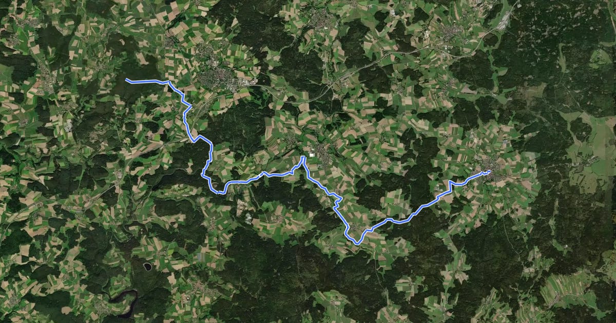 Маршрут Goldsteig Zuweg Nr.7 Eslarn → Elm на спутниковом снимке
