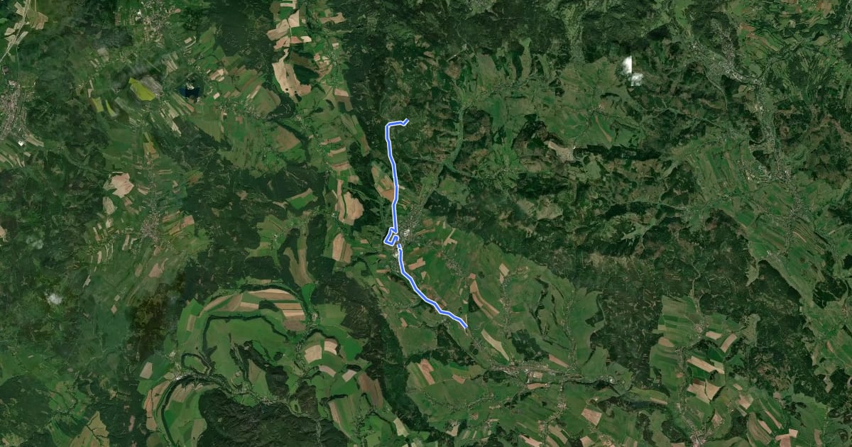 Маршрут Golińsk przejście graniczne – Lesista Wielka на спутниковом снимке