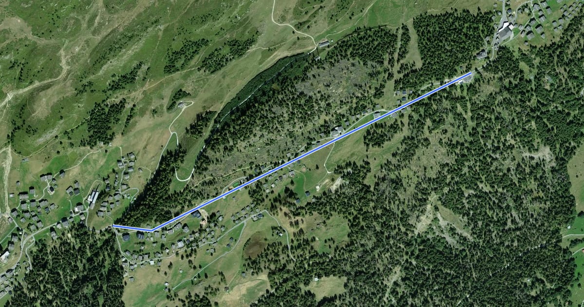 Маршрут Golmenegg - Bettmeralp на спутниковом снимке