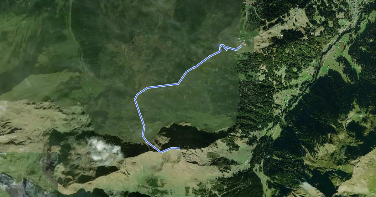 Маршрут Golmer Höhenweg на спутниковом снимке