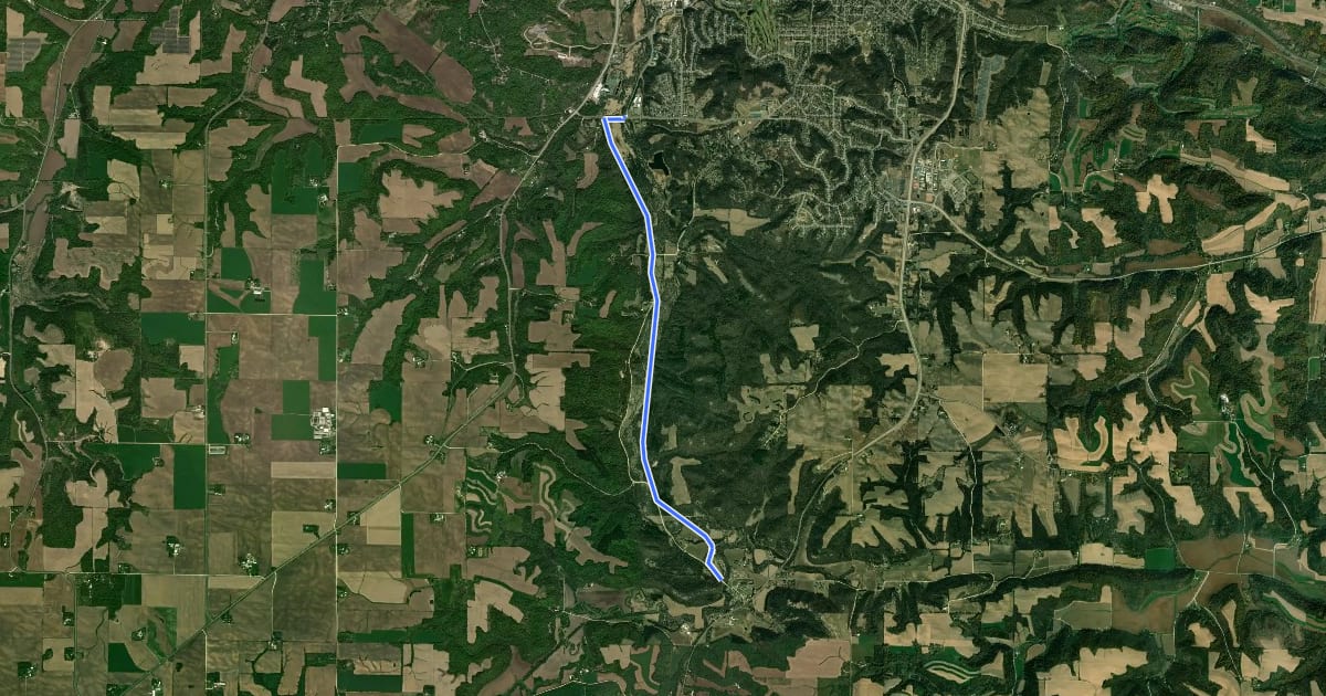 Маршрут Goodhue Pioneer State Trail на спутниковом снимке