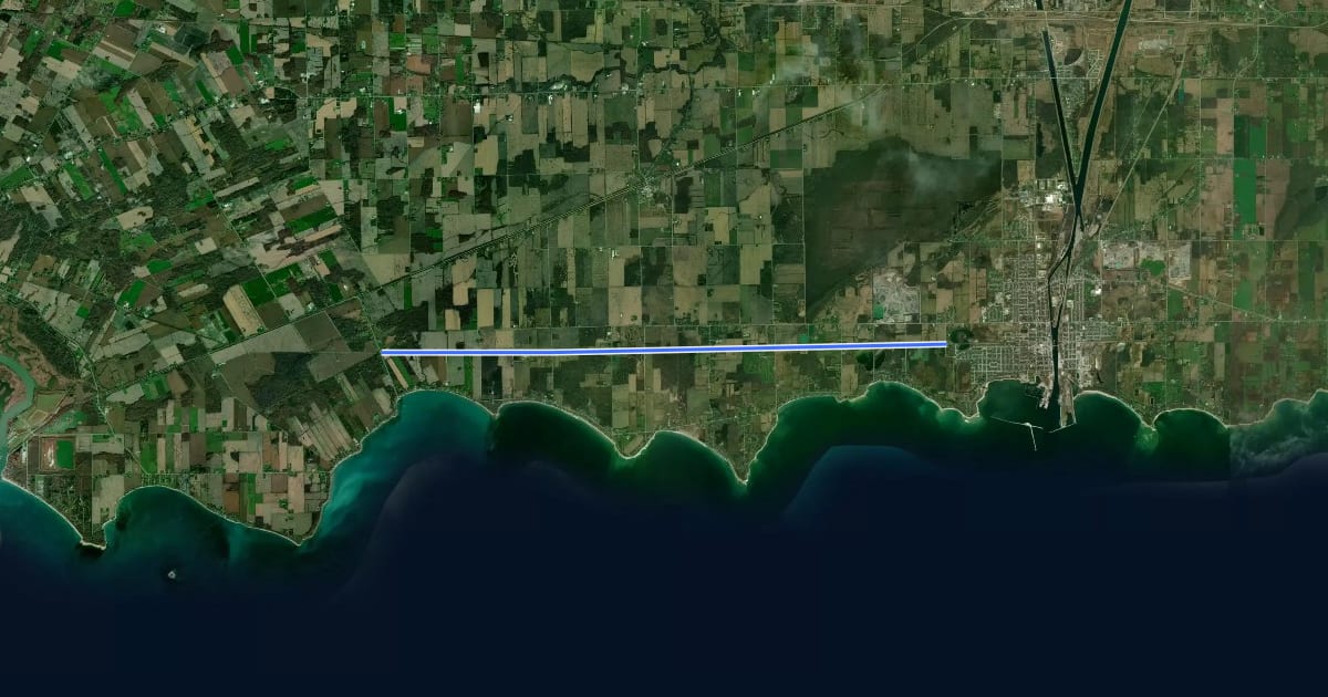 Маршрут Gord Harry Trail на спутниковом снимке