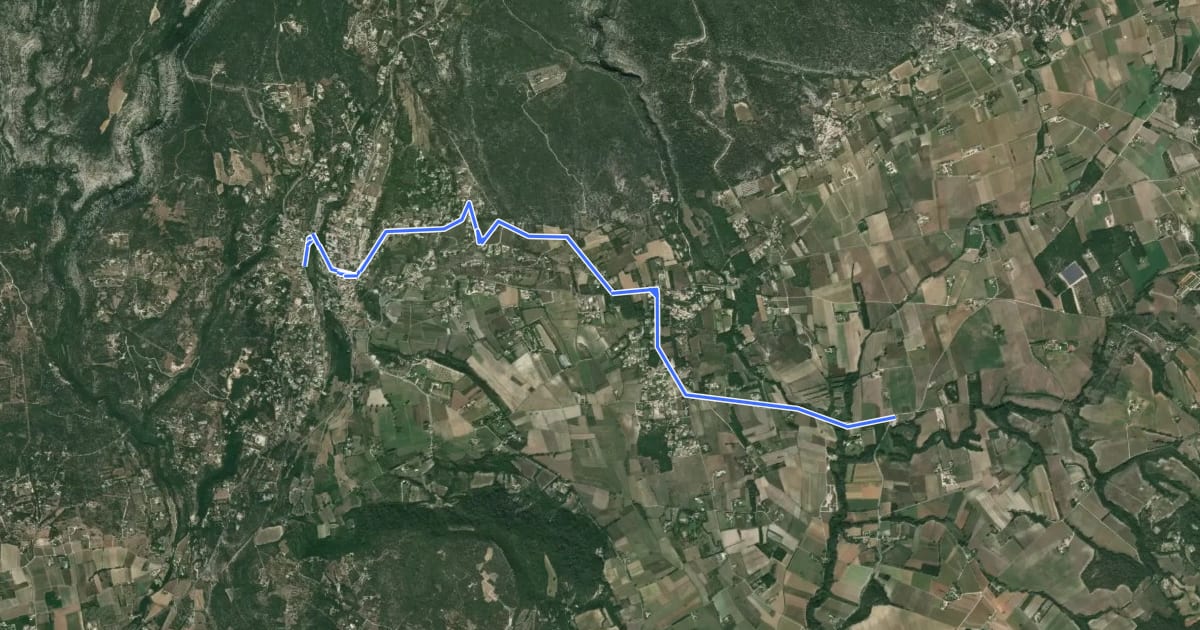 Маршрут Gordes à vélo (laison Gordes - Joucas) на спутниковом снимке