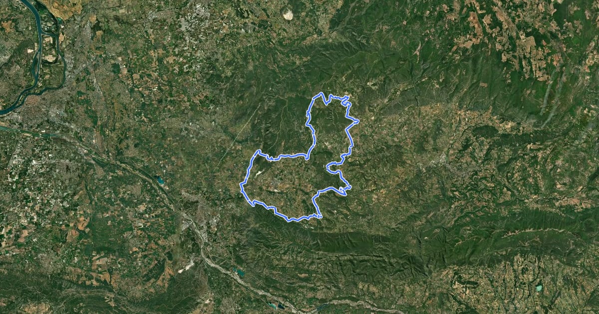 Маршрут Gordes à vélo (sens horaire) на спутниковом снимке