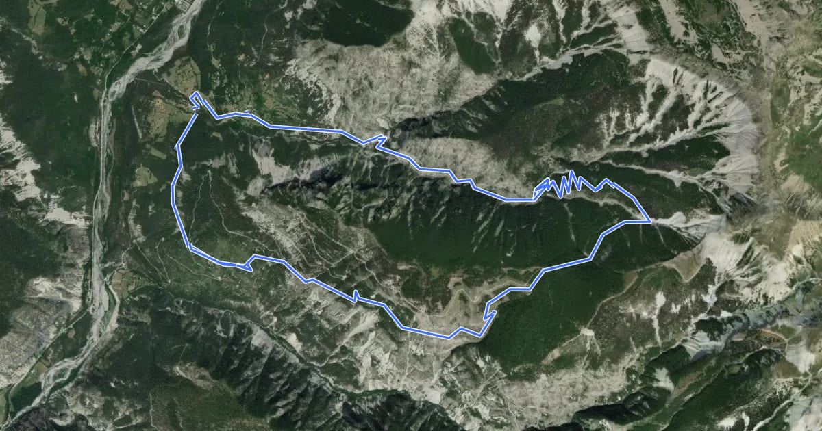 Маршрут Gorges de St Pierre - col de l'Orgeas - Ondres на спутниковом снимке