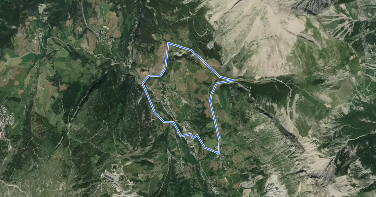 Маршрут Gorges du Rif на спутниковом снимке