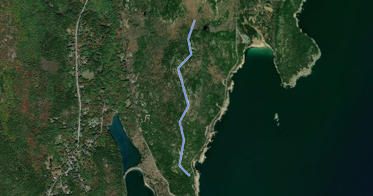 Маршрут Gorham Mountain Trail на спутниковом снимке
