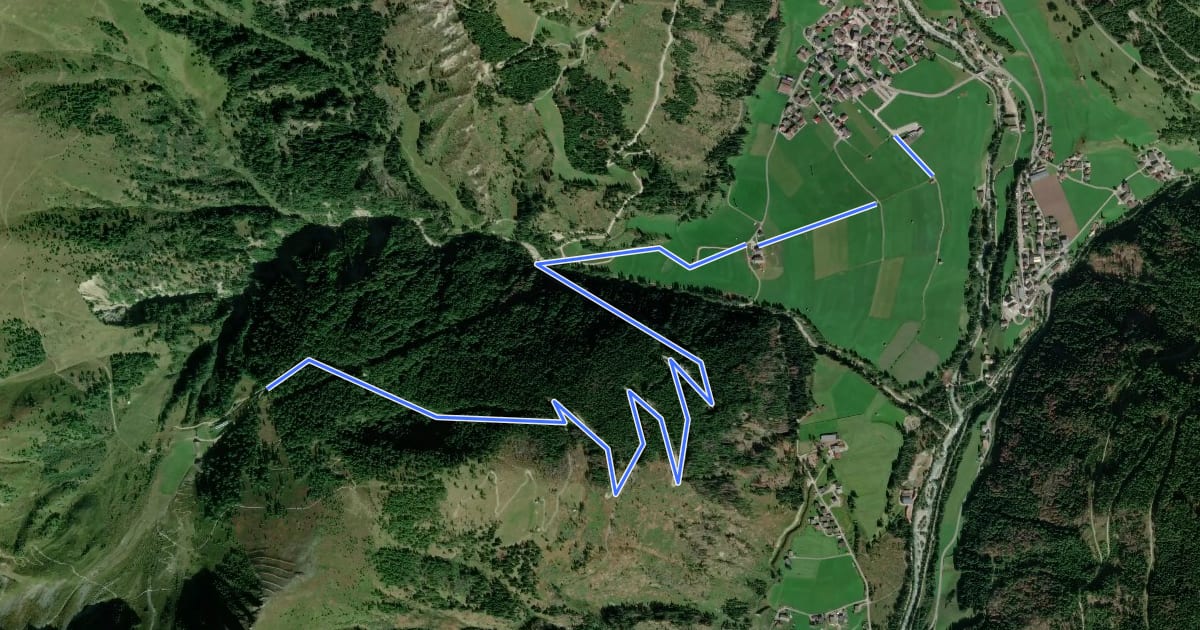 Маршрут Gornerbergweg на спутниковом снимке