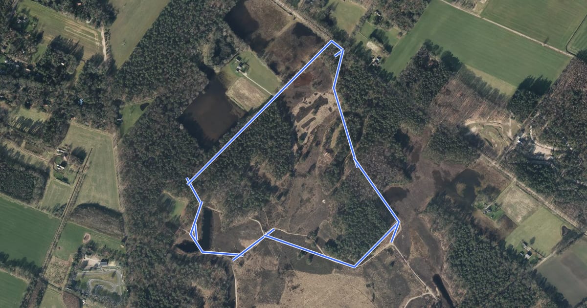 Маршрут Gorsselse Heide blauwe route на спутниковом снимке