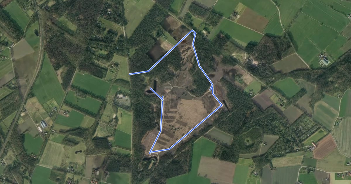 Маршрут Gorsselse Heide paarse route на спутниковом снимке