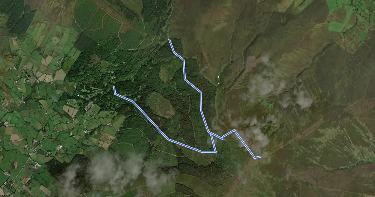 Маршрут Gortin Glen Forest Park and Mullaghcarn на спутниковом снимке