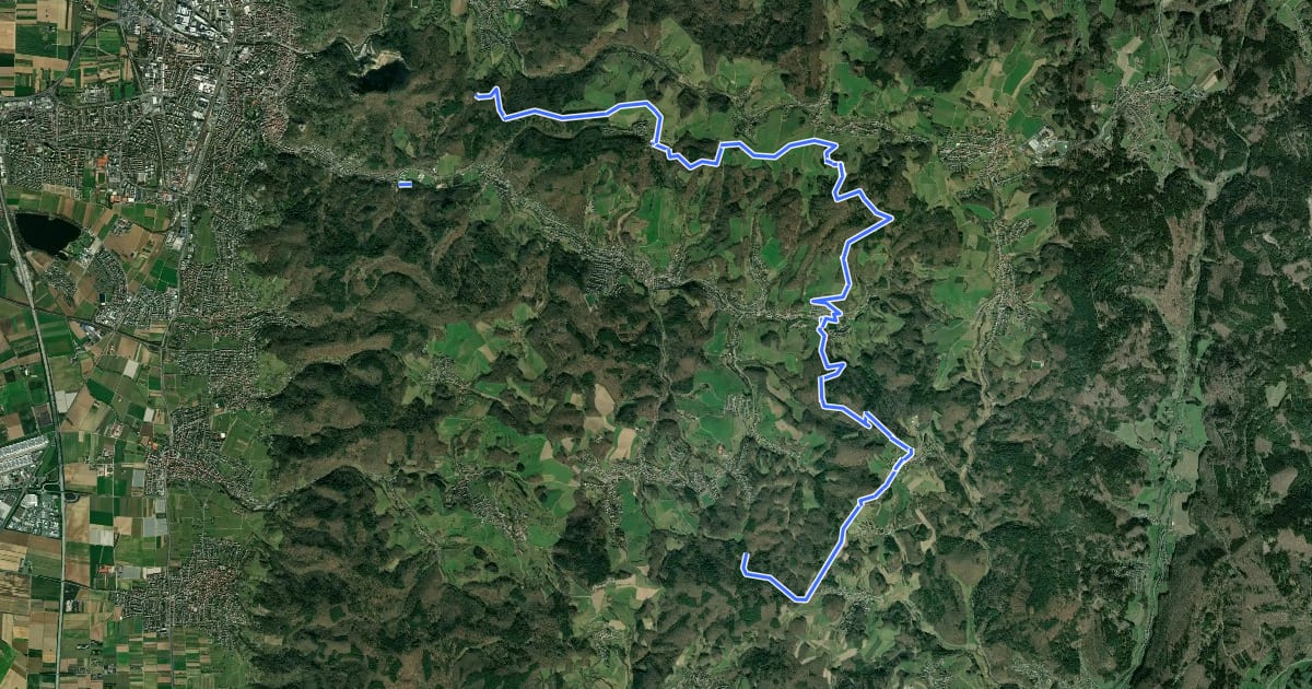 Маршрут Gorxheimertal 1 на спутниковом снимке