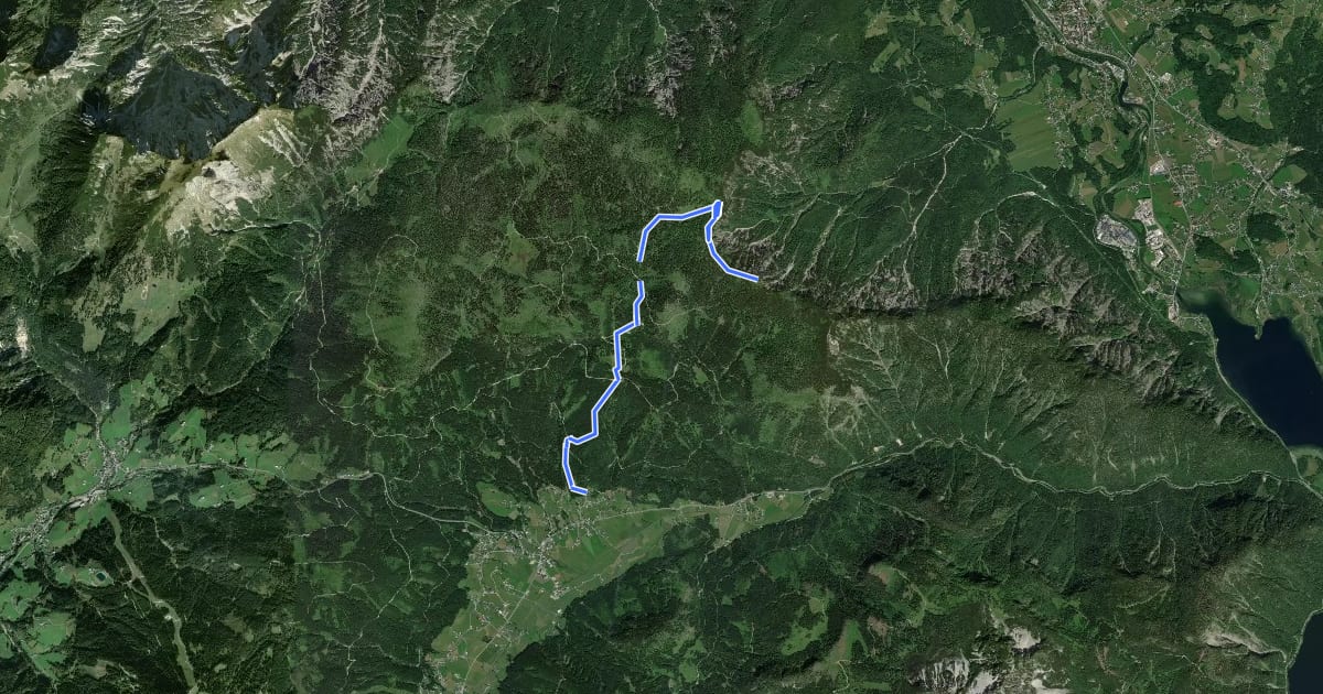 Маршрут Gosau-Kalmberg на спутниковом снимке