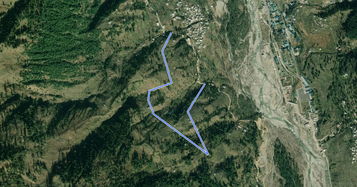 Маршрут Goshal Loop на спутниковом снимке