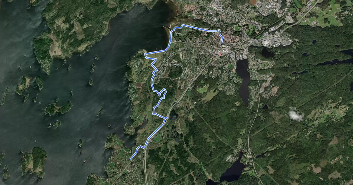 Маршрут Gotaleden, Västra Bodarna - Alingsås на спутниковом снимке