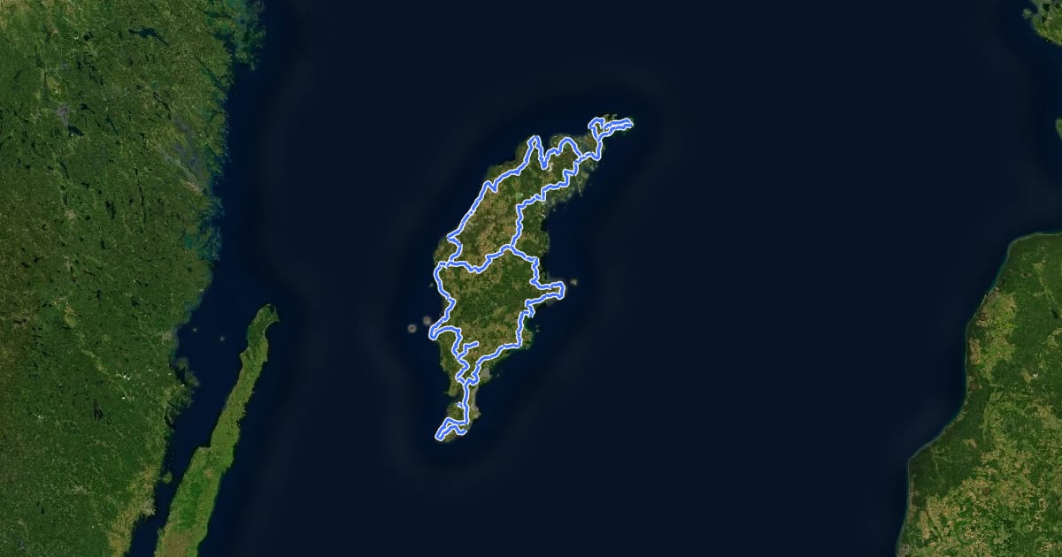 Маршрут Gotlandsleden на спутниковом снимке