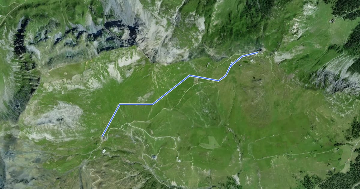 Маршрут Gotschnagrat - Parsennhütte на спутниковом снимке