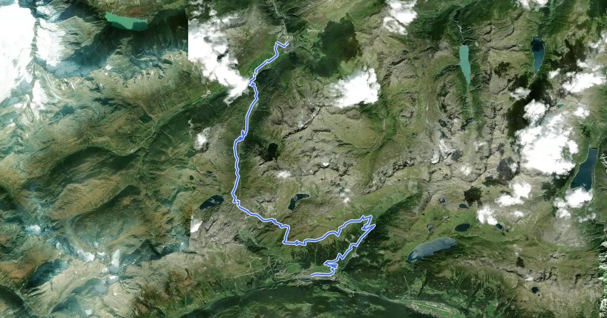 Маршрут Gottardo Bike Etappe 1 (Andermatt-Airolo) на спутниковом снимке