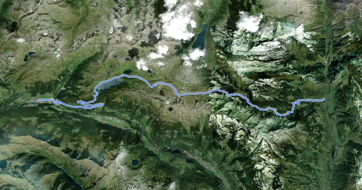 Маршрут Gottardo Bike Tappa 2 (Airolo-Olivone) на спутниковом снимке