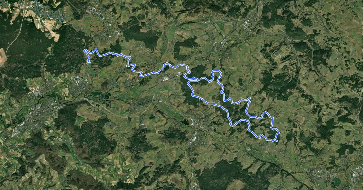 Маршрут Gottesgartenrundweg Nord на спутниковом снимке