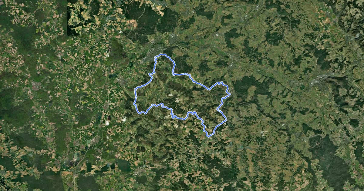 Маршрут Gottesgartenrundweg Süd на спутниковом снимке