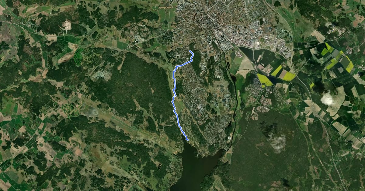 Маршрут Gottsundavandringen на спутниковом снимке