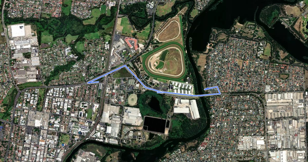 Маршрут Gov. Macquarie Dr на спутниковом снимке