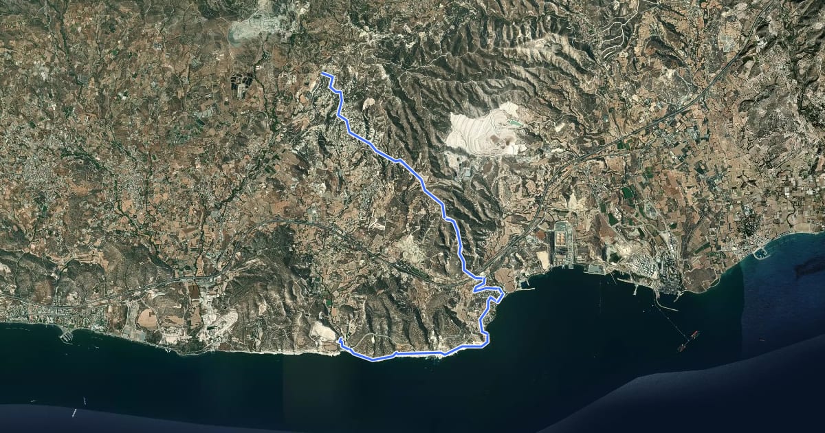 Маршрут Governors beach hike на спутниковом снимке