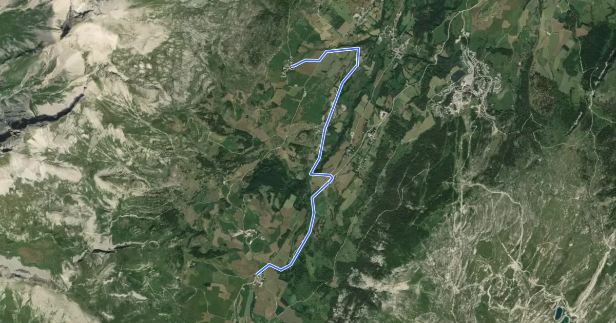 Маршрут GP Col de Festre to Lachaup на спутниковом снимке