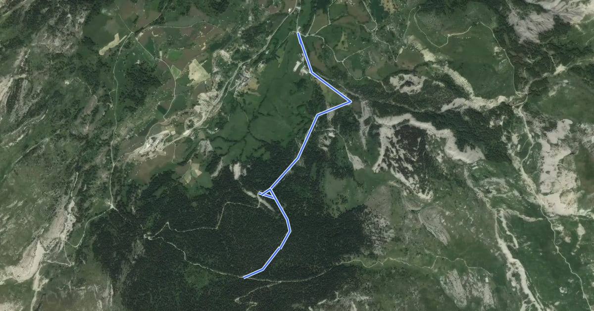 Маршрут GP Pont du Villard <> GP Bois Rond на спутниковом снимке