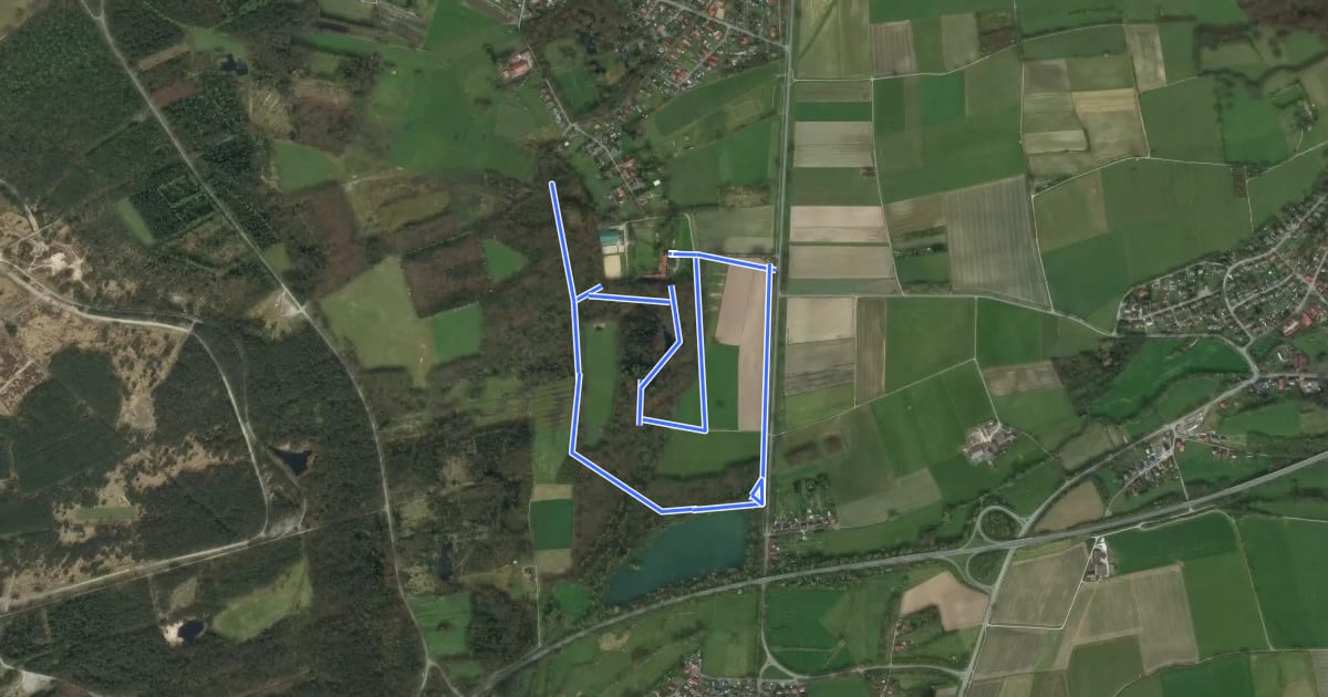 Маршрут GPS-Erlebnispfad im "Kleinen Bruch" на спутниковом снимке