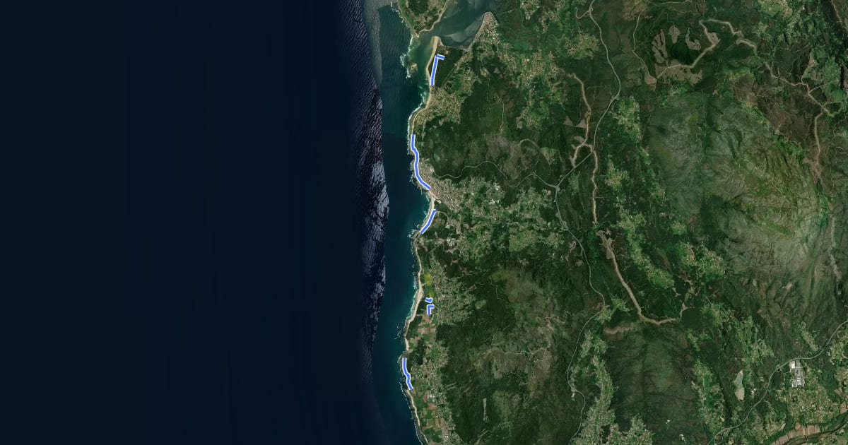 Маршрут GR 1 - Grande Rota do Litoral на спутниковом снимке