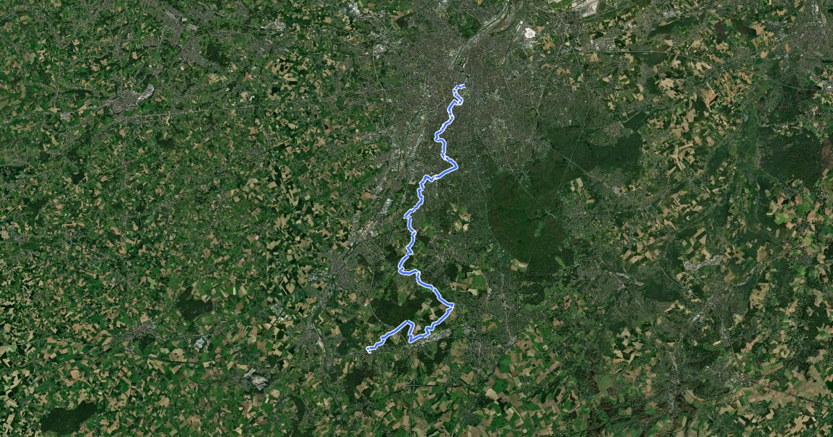 Маршрут GR 12 Vlaanderen, Bruxelles - Braine-le-Château на спутниковом снимке