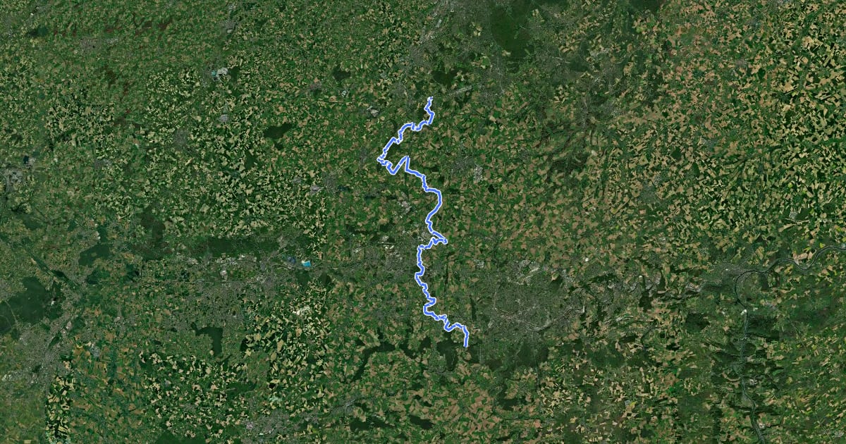 Маршрут GR 12 Wallonie, Braine-le-Château - Fontaine-l'Évêque на спутниковом снимке