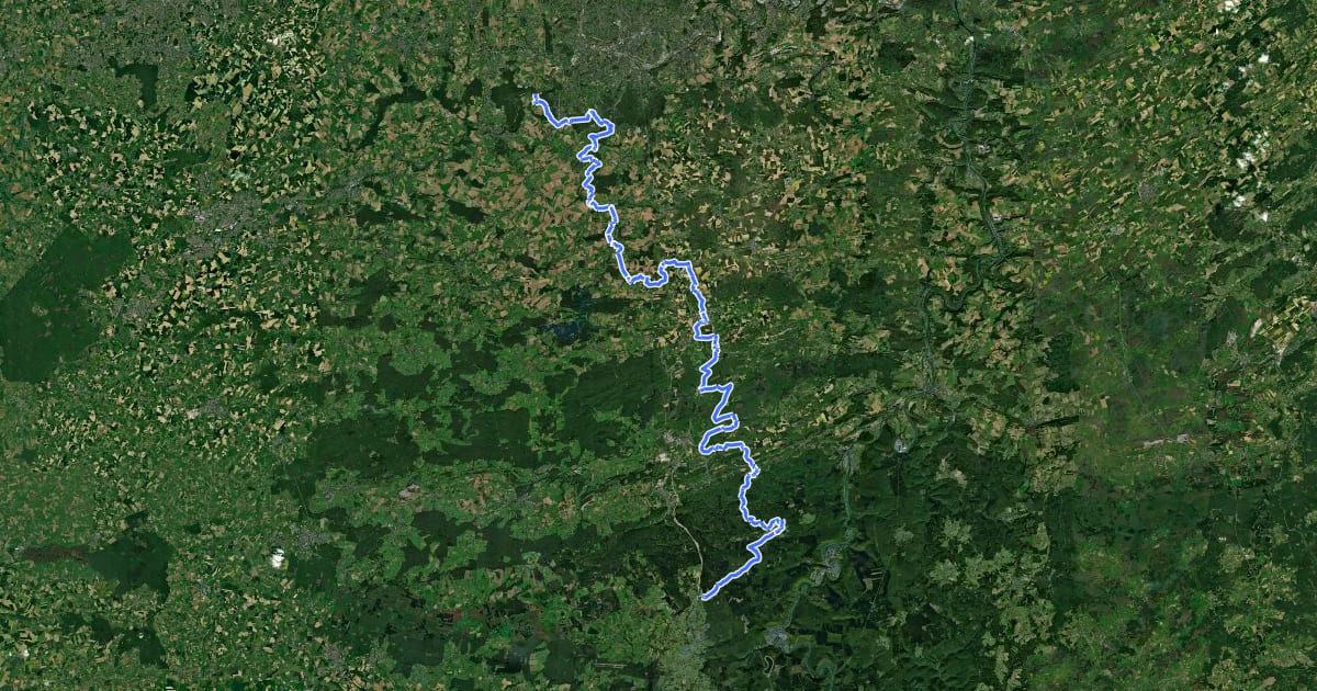 Маршрут GR 12 Wallonie, Fontaine-l'Évêque - Brûly-de-Pesche на спутниковом снимке