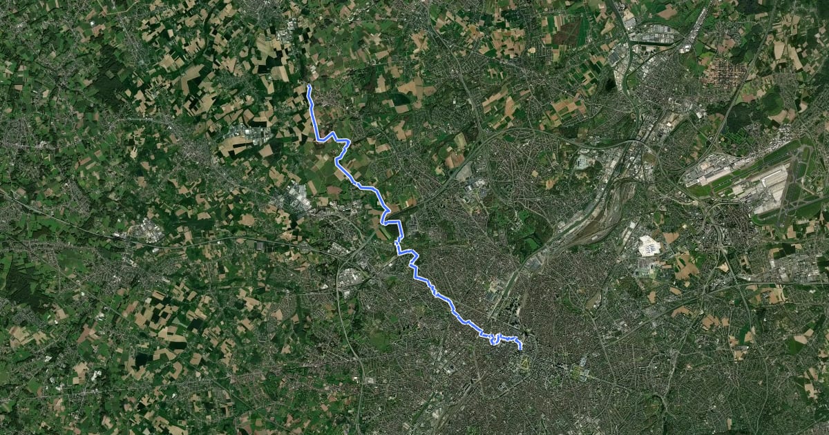 Маршрут GR 126 - Liaison GR 128 Brussegem на спутниковом снимке
