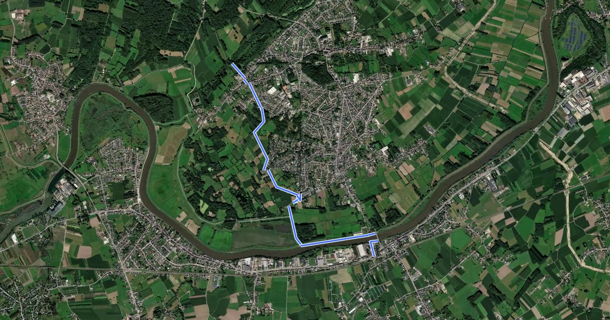 Маршрут GR 128 Aanlooproute Schoonaarde на спутниковом снимке