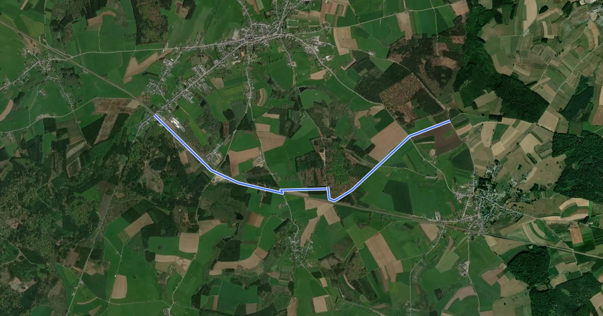 Маршрут GR 129 Sud Liaison gare de Paliseul на спутниковом снимке