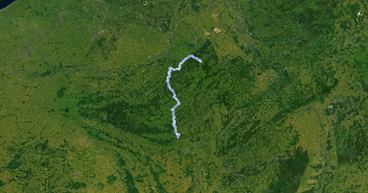 Маршрут GR 15 De la Lorraine belge à l'Eifel на спутниковом снимке