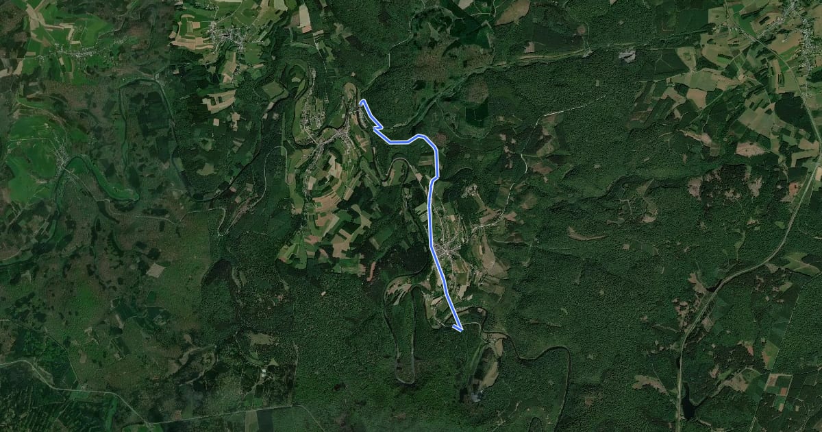 Маршрут GR 16 Variante Herbeumont на спутниковом снимке