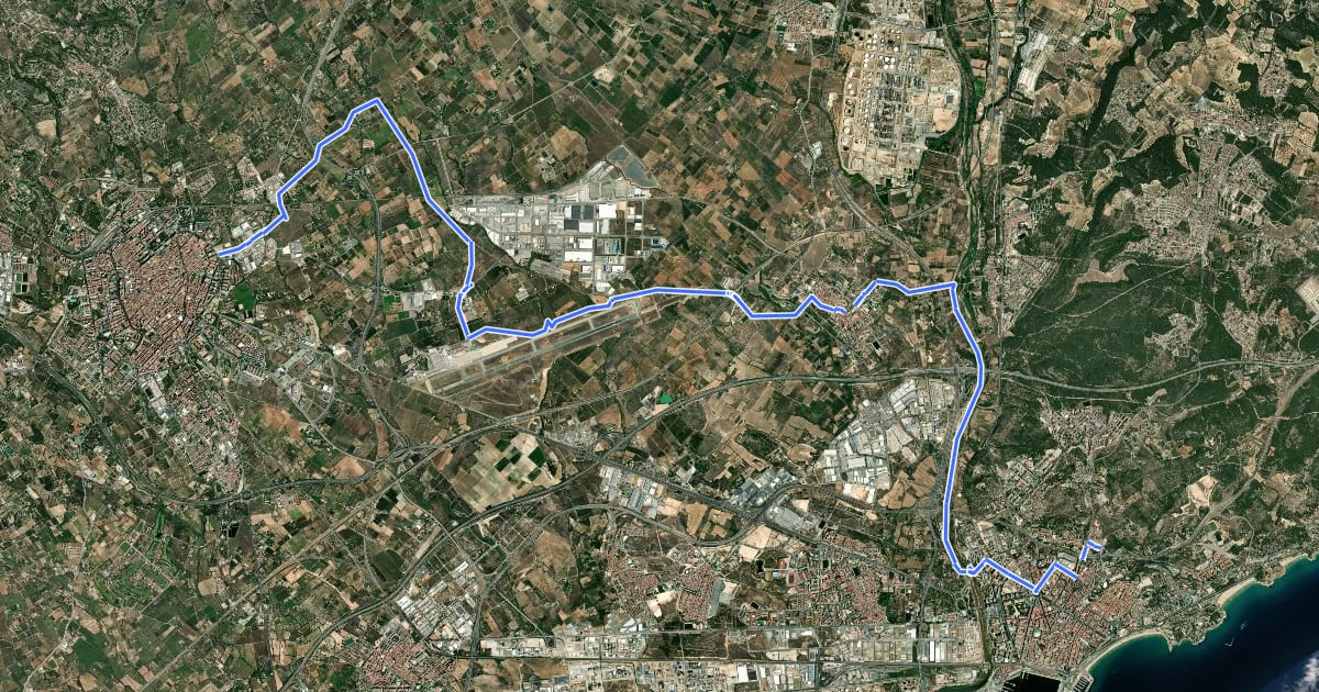 Маршрут GR 172 De la Mussara a Bellprat - Etapa 02 на спутниковом снимке