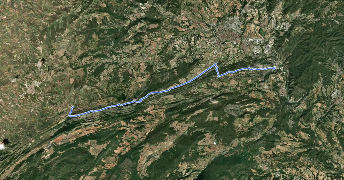 Маршрут GR 172 De la Mussara a Bellprat - Etapa 10 на спутниковом снимке