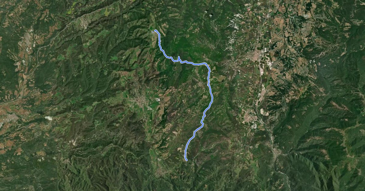 Маршрут GR 177 Ronda del Moianès - Etapa 5 на спутниковом снимке