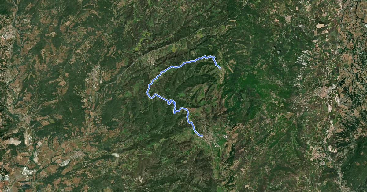 Маршрут GR 177 Ronda del Moianès - Etapa 6 на спутниковом снимке